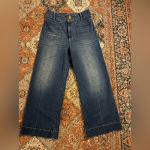 Anthropologie Maeve The Colette Denim Wide Leg Crop Jeans Size 28